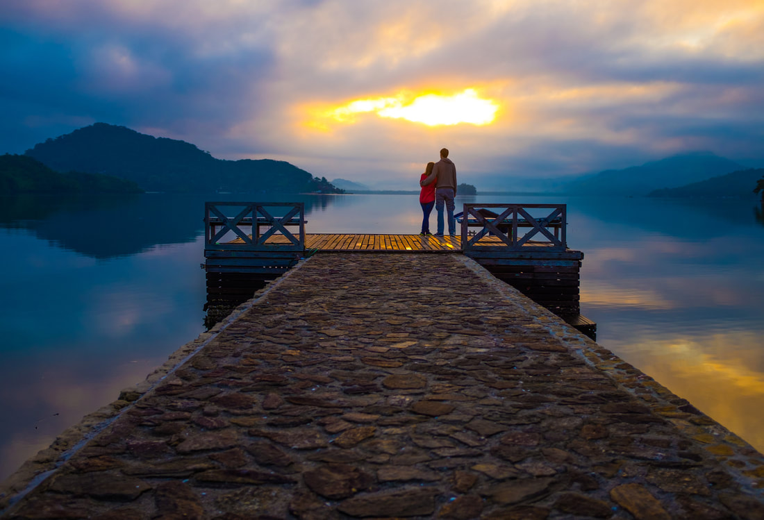 Man and woman on dock